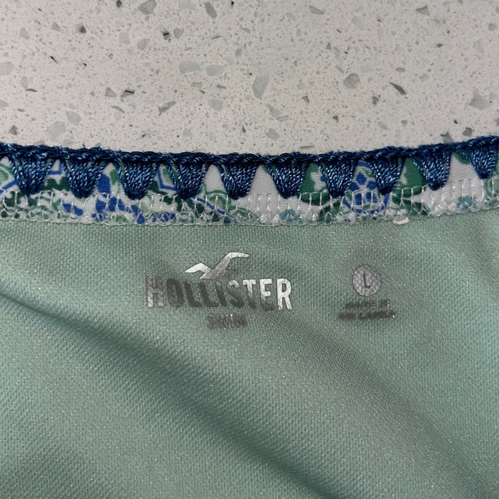 Holster Swim Blue High-leg Embroidered Stitch Strappy Cheekiest Bikini Bottom L - Picture 4 of 6